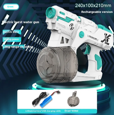 💦 Electric Repeating Water Gun with LED Lighting Effects