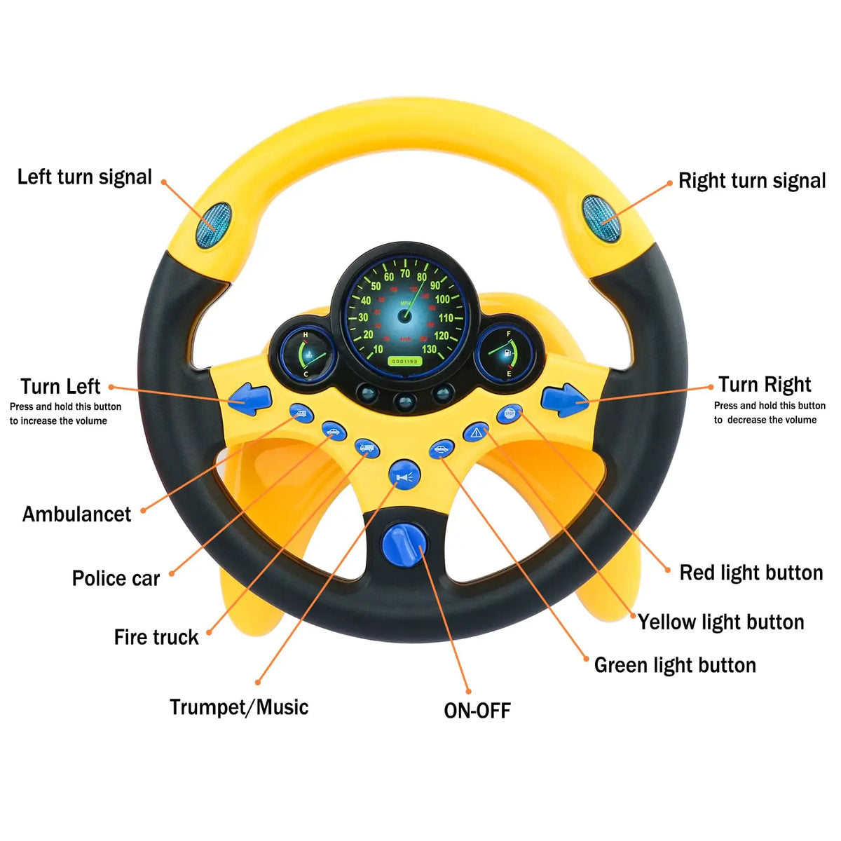 🚗 Interactive Musical Kids Steering Wheel Toys