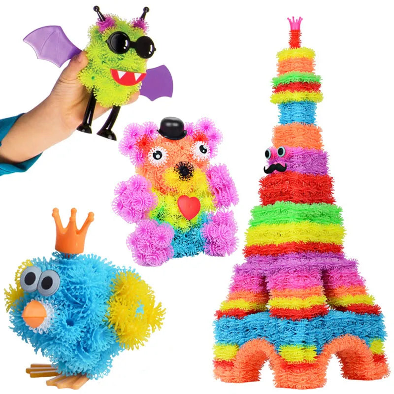 DIY Magic Thorn Ball Building Set | Colorful Squishy Puff Ball Creative Toy Kit for Kids
