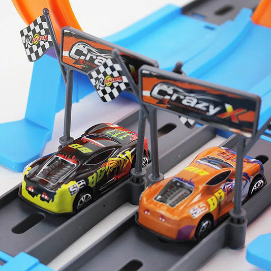 360° Loop Race Track Set with Launcher | Metal Diecast Stunt Car Track Kit for Kids 🏎️