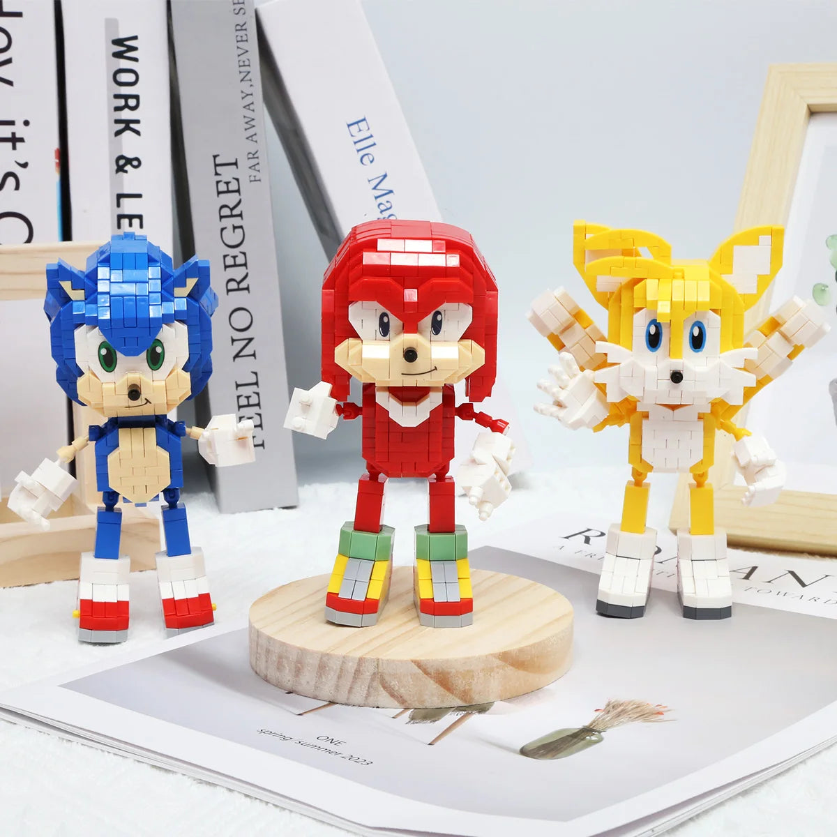 Sonic the Hedgehog Building Block Sets | 3D Micro Figure Model Kits for Sonic, Tails & Knuckles