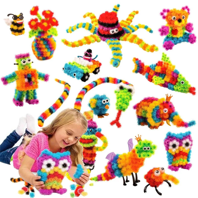 DIY Magic Thorn Ball Building Set | Colorful Squishy Puff Ball Creative Toy Kit for Kids