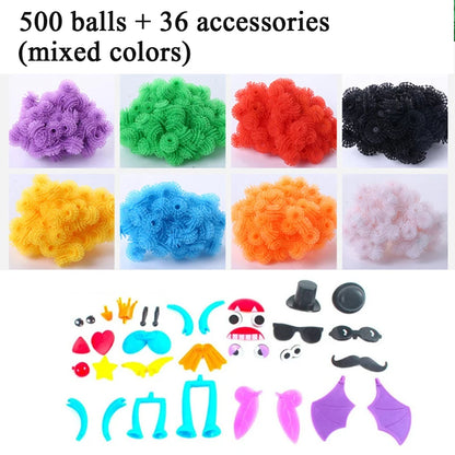 DIY Magic Thorn Ball Building Set | Colorful Squishy Puff Ball Creative Toy Kit for Kids