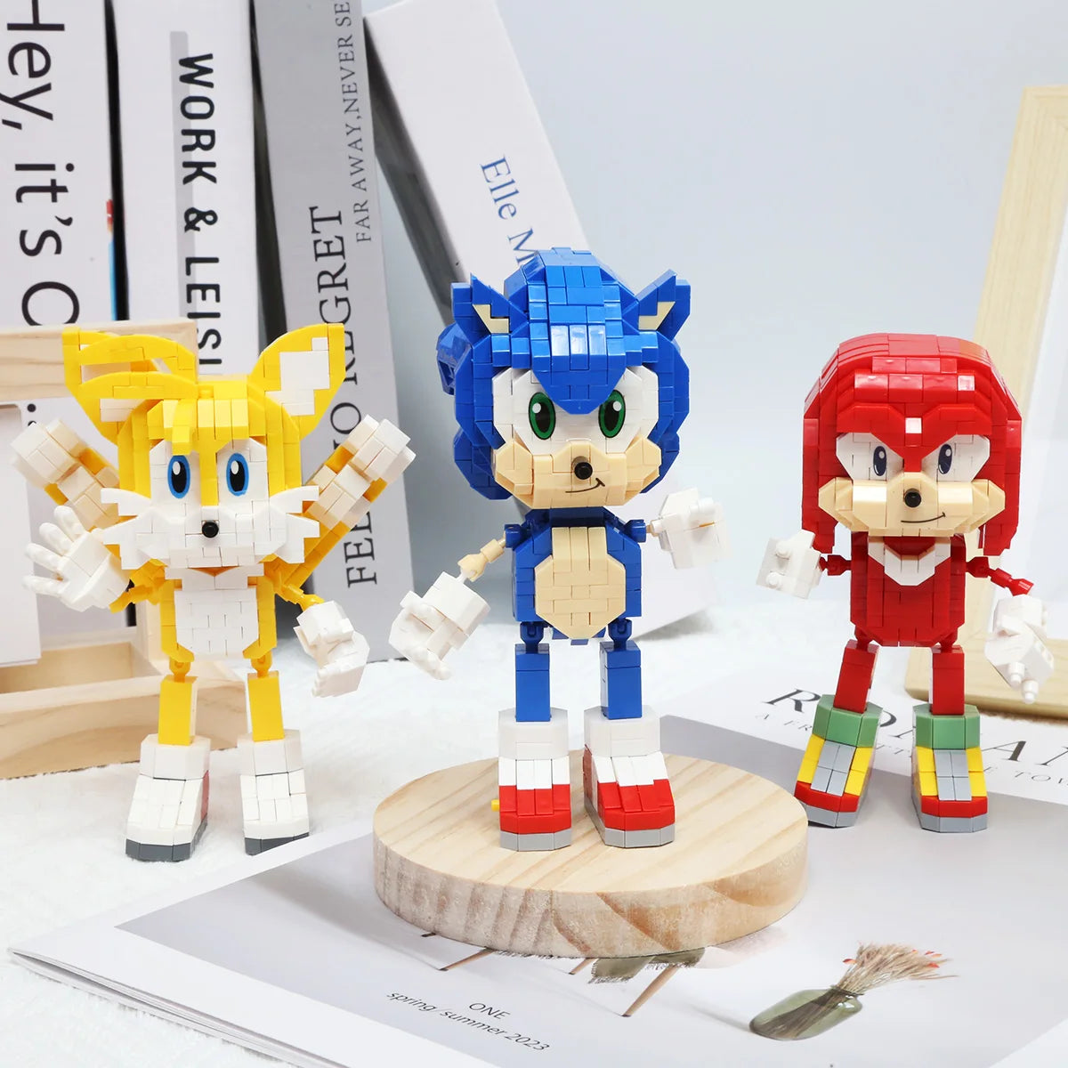 Sonic the Hedgehog Building Block Sets | 3D Micro Figure Model Kits for Sonic, Tails & Knuckles