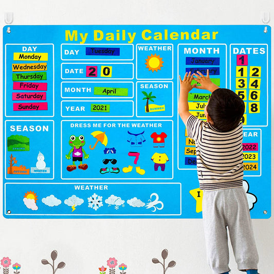 📅 Interactive Kids Felt Educational Activity Felt Board