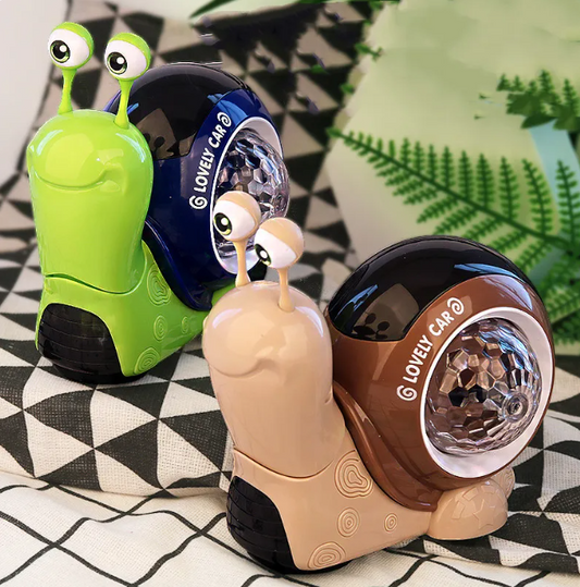 🐌 Interactive Light-Up Snail Car Toy with Crystal Disco Shell